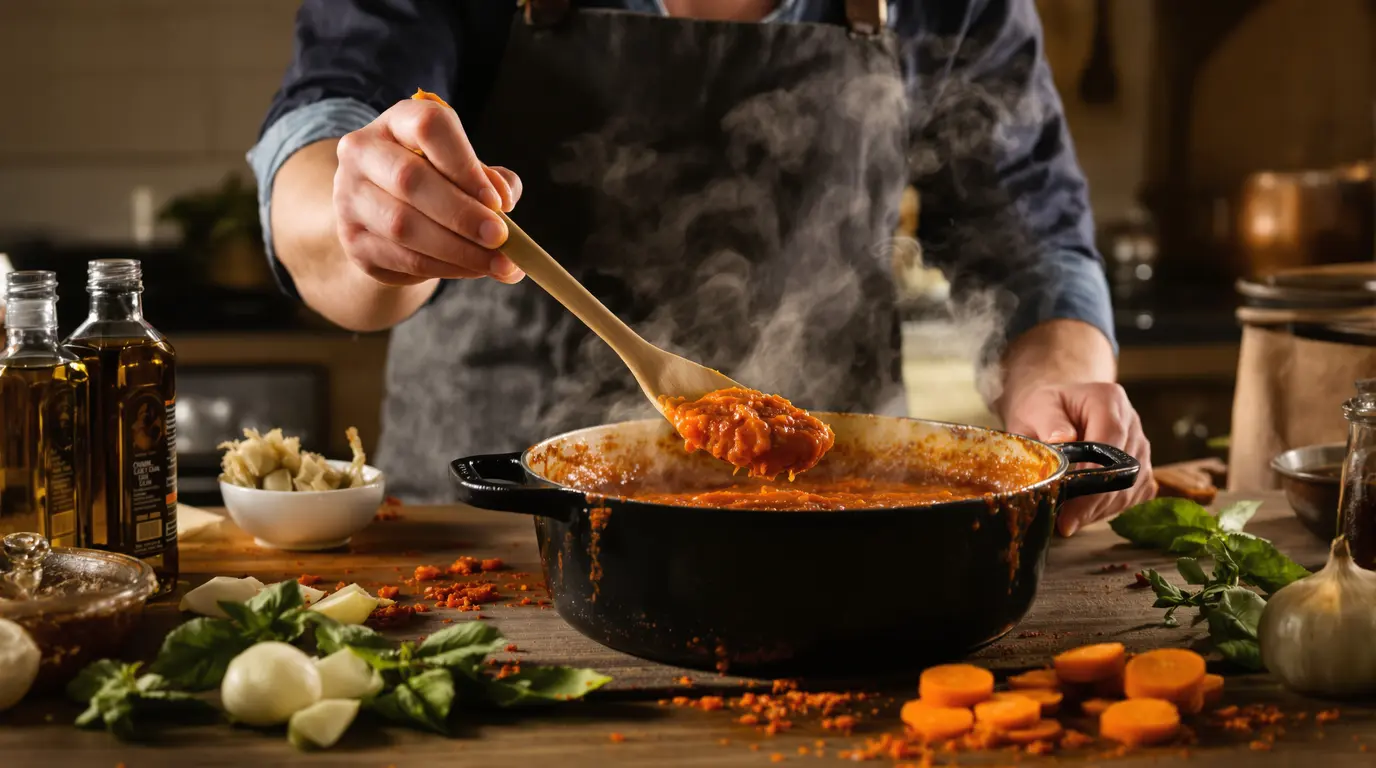 Ma sauce tomate était toujours trop acide : ce seul légume a tout réglé sans jamais ajouter de sucre Ma sauce tomate était toujours trop acide : ce seul légume a tout réglé sans jamais ajouter de sucre