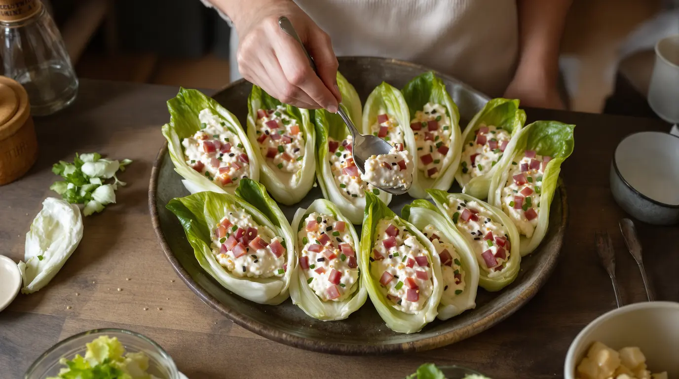 Petites barquettes d’endive au jambon : mon apéritif ultra express prêt en quelques minutes Petites barquettes d’endive au jambon : mon apéritif ultra express prêt en quelques minutes