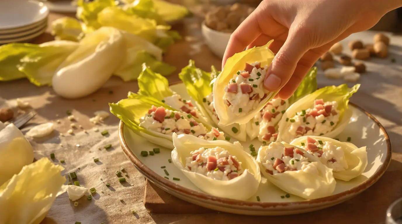 Petites barquettes d’endive au jambon : mon apéritif express, gourmand et prêt en quelques minutes Petites barquettes d’endive au jambon : mon apéritif express, gourmand et prêt en quelques minutes