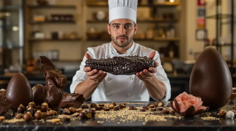 À Pâques, des chefs donnent forme à des chocolats en toques, pivoines, crocodiles et dés à coudre